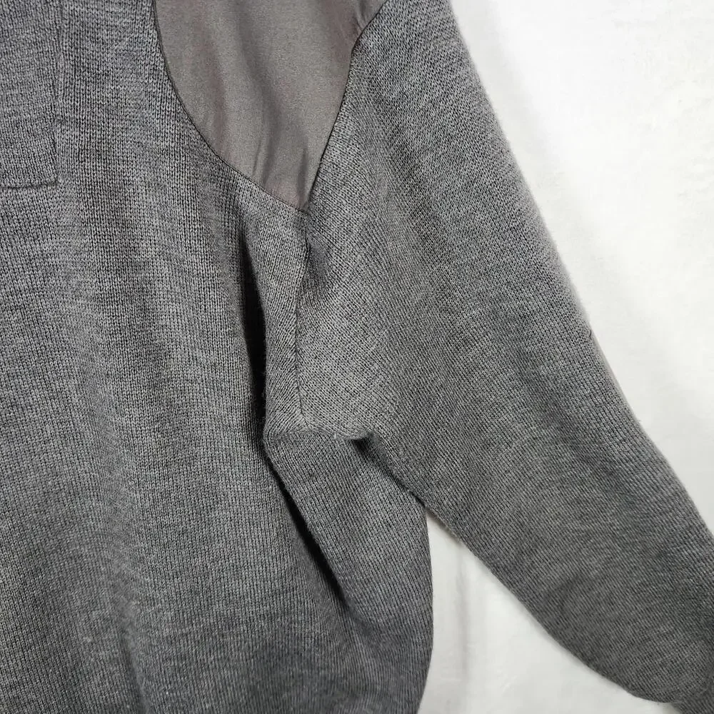 Orvis Mens Quarter Zip Pullover Grey Outdoor Sweater Size Large‎ Lined